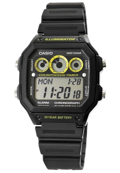 Zegarek Męski CASIO 10 bar do Pływania AE-1300WH-1AVDF Zegarek Męski CASIO 10 bar do Pływania AE-1300WH-1AVDF