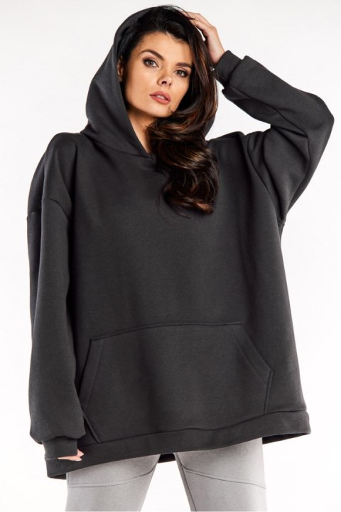Bluza Damska Model M323 Grafit - Infinite You - uniwersalny Bluza Damska Model M323 Grafit - Infinite You - uniwersalny