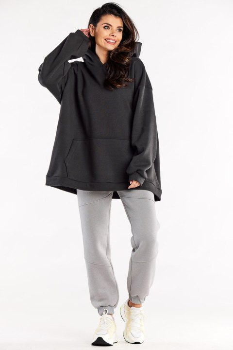 Bluza Damska Model M323 Grafit - Infinite You - uniwersalny Bluza Damska Model M323 Grafit - Infinite You - uniwersalny