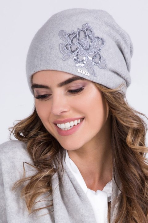 Czapka Damska Model Lajla Grey - Kamea - uniwersalny