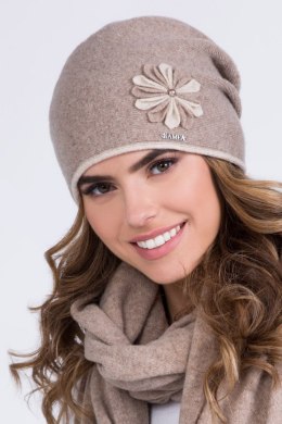Czapka Damska Model Salsa Dark Beige - Kamea - uniwersalny