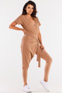 Spodnie Kombinezon Model M298 Beige - Infinite You - S/M Spodnie Kombinezon Model M298 Beige - Infinite You - S/M
