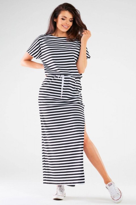Sukienka Model M253 Black/Stripes - Infinite You - L Sukienka Model M253 Black/Stripes - Infinite You - L