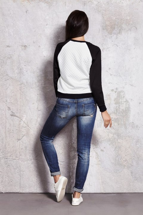 Bluza Damska Model M017 Ecru/Black - Infinite You - 40 Bluza Damska Model M017 Ecru/Black - Infinite You - 40