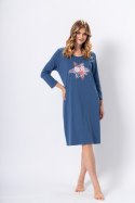 Koszulka nocna Koszula Nocna Model Kasia 1373 Dark Jeans - M-Max - XL Koszulka nocna Koszula Nocna Model Kasia 1373 Dark Jeans - M-Max - XL