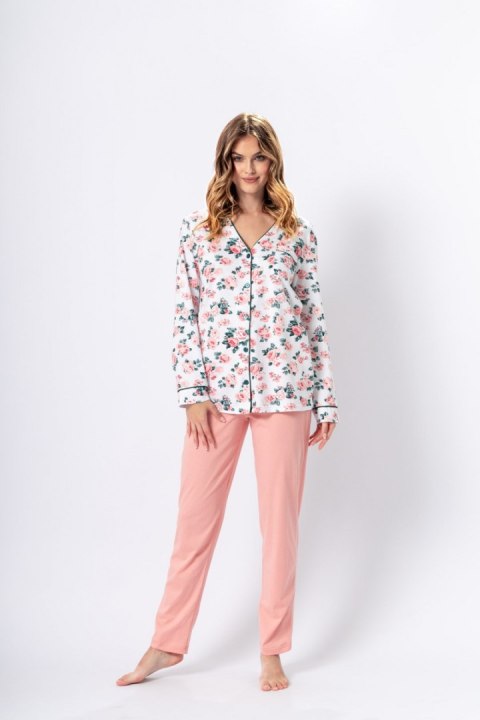 Piżama Damska Model Dalia 1347 White/Brzoskwinia - M-Max - XXL