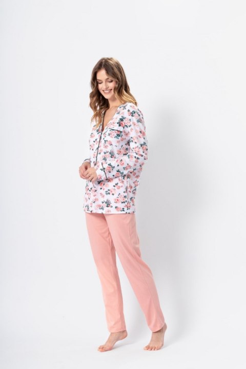 Piżama Damska Model Dalia 1347 White/Brzoskwinia - M-Max - XXL Piżama Damska Model Dalia 1347 White/Brzoskwinia - M-Max - XXL