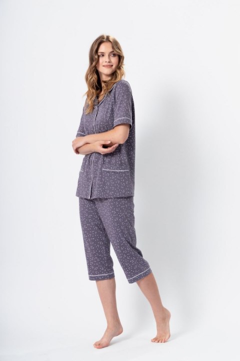 Piżama Damska Model Halima 1374 Plus Size Grey Perła - M-Max - XXXL Piżama Damska Model Halima 1374 Plus Size Grey Perła - M-Max - XXXL