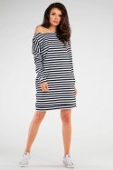 Sukienka Model M257 Black/Stripes - Infinite You - L/XL Sukienka Model M257 Black/Stripes - Infinite You - L/XL
