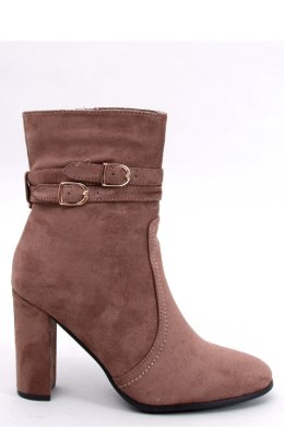 Botki zamszowe na obcasie DIANES KHAKI - Inello - 38