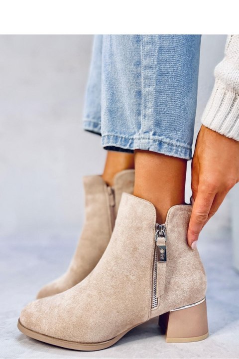 Botki na niskim obcasie LEINES BEIGE - Inello - 40 Botki na niskim obcasie LEINES BEIGE - Inello - 40