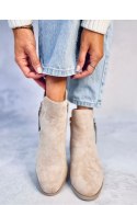 Botki na niskim obcasie LEINES BEIGE - Inello - 40 Botki na niskim obcasie LEINES BEIGE - Inello - 40