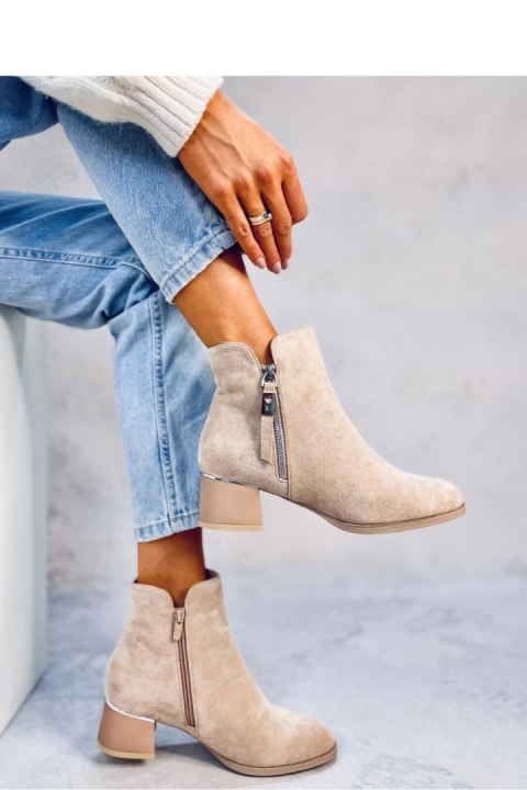 Botki na niskim obcasie LEINES BEIGE - Inello - 40 Botki na niskim obcasie LEINES BEIGE - Inello - 40