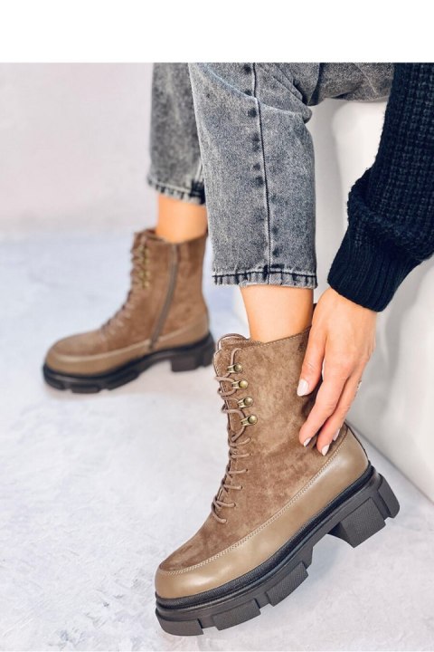 Botki sznurowane KINNEY KHAKI - Inello - 37 Botki sznurowane KINNEY KHAKI - Inello - 37