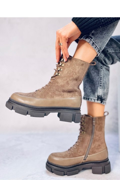 Botki sznurowane KINNEY KHAKI - Inello - 37 Botki sznurowane KINNEY KHAKI - Inello - 37