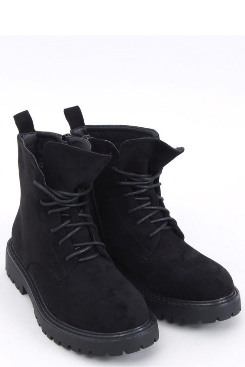 Botki sznurowane zamszowe GATEN BLACK - Inello - 38 Botki sznurowane zamszowe GATEN BLACK - Inello - 38