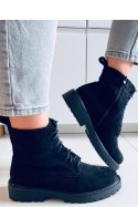 Botki sznurowane zamszowe GATEN BLACK - Inello - 38 Botki sznurowane zamszowe GATEN BLACK - Inello - 38