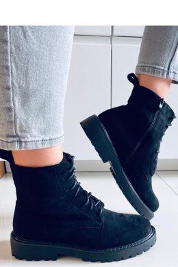 Botki sznurowane zamszowe GATEN BLACK - Inello - 38