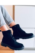 Botki sznurowane zamszowe GATEN BLACK - Inello - 38 Botki sznurowane zamszowe GATEN BLACK - Inello - 38