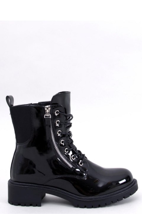 Botki sznurowane lakierowane DENDY BLACK - Inello - 37 Botki sznurowane lakierowane DENDY BLACK - Inello - 37