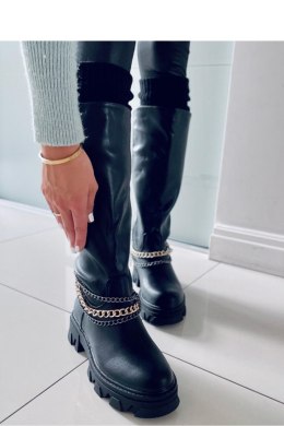 Oficerki z łańcuszkami PERSIA BLACK - Inello - 38
