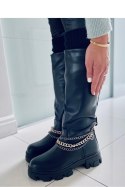 Oficerki z łańcuszkami PERSIA BLACK - Inello - 39 Oficerki z łańcuszkami PERSIA BLACK - Inello - 39