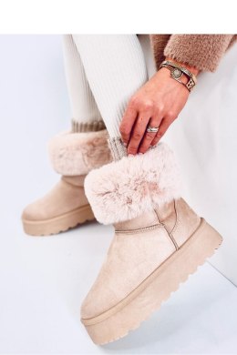 Śniegowce z futerkiem na platformie TAYNA BEIGE - Inello - 37