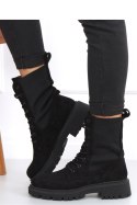 Botki militarne ze skarpetkową cholewką NEVADA BLACK - Inello - 37 Botki militarne ze skarpetkową cholewką NEVADA BLACK - Inello - 37