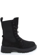Botki militarne ze skarpetkową cholewką NEVADA BLACK - Inello - 40 Botki militarne ze skarpetkową cholewką NEVADA BLACK - Inello - 40