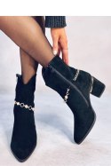 Botki na obcasie z łańcuszkiem BRALIN BLACK - Inello - 40 Botki na obcasie z łańcuszkiem BRALIN BLACK - Inello - 40
