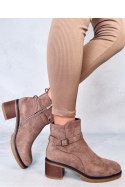 Botki na szerokim obcasie ARETHA KHAKI - Inello - 40 Botki na szerokim obcasie ARETHA KHAKI - Inello - 40