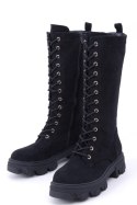 Oficerki sznurowane zamszowe CHARLIZE BLACK - Inello - 37 Oficerki sznurowane zamszowe CHARLIZE BLACK - Inello - 37