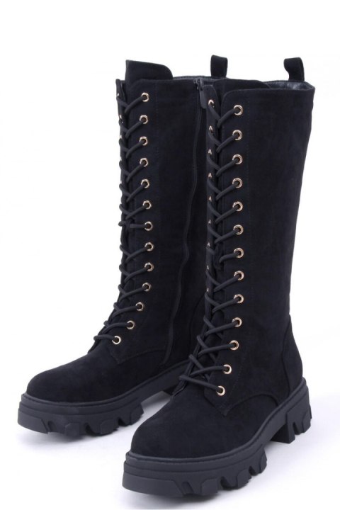 Oficerki sznurowane zamszowe CHARLIZE BLACK - Inello - 37 Oficerki sznurowane zamszowe CHARLIZE BLACK - Inello - 37