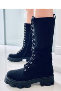Oficerki sznurowane zamszowe CHARLIZE BLACK - Inello - 37 Oficerki sznurowane zamszowe CHARLIZE BLACK - Inello - 37