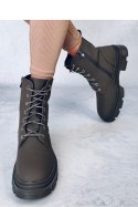 Botki militarne sznurowane CLEND KHAKI - Inello - 40 Botki militarne sznurowane CLEND KHAKI - Inello - 40