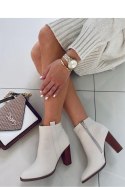 Botki na słupku klasyczne ALONA BEIGE - Inello - 40 Botki na słupku klasyczne ALONA BEIGE - Inello - 40