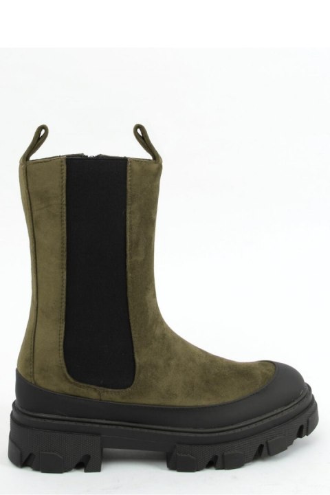 Botki sztyblety wysokie zielone RB122P GREEN - Inello - 39 Botki sztyblety wysokie zielone RB122P GREEN - Inello - 39