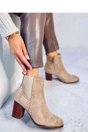 Botki klasyczne na obcasie ROSEY KHAKI - Inello - 40