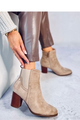 Botki klasyczne na obcasie ROSEY KHAKI - Inello - 40