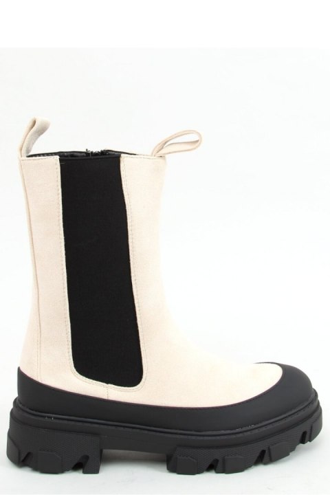 Botki sztyblety wysokie kremowe RB122P BEIGE - Inello - 37 Botki sztyblety wysokie kremowe RB122P BEIGE - Inello - 37
