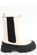 Botki sztyblety wysokie kremowe RB122P BEIGE - Inello - 38 Botki sztyblety wysokie kremowe RB122P BEIGE - Inello - 38