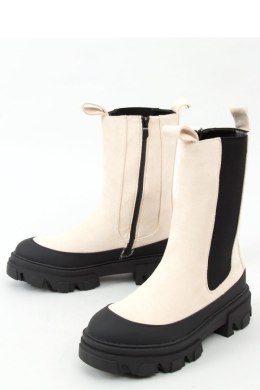 Botki sztyblety wysokie kremowe RB122P BEIGE - Inello - 40