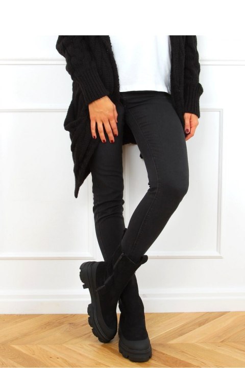 Botki sztyblety wysokie czarne RB122P BLACK - Inello - 41 Botki sztyblety wysokie czarne RB122P BLACK - Inello - 41