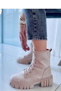 Botki sznurowane KELIS BEIGE - Inello - 39 Botki sznurowane KELIS BEIGE - Inello - 39