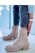 Botki sznurowane KELIS BEIGE - Inello - 40 Botki sznurowane KELIS BEIGE - Inello - 40