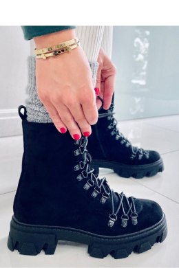 Botki sznurowane workery CONOR BLACK - Inello - 38