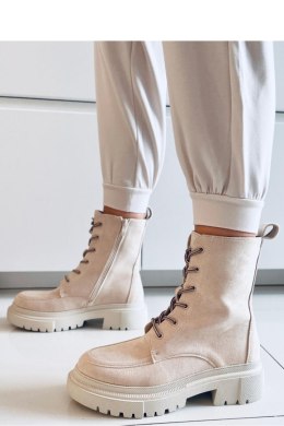 Botki sznurowane zamszowe ROISIN BEIGE - Inello - 39