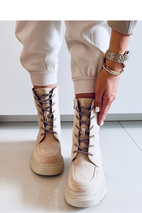 Botki sznurowane zamszowe ROISIN BEIGE - Inello - 39 Botki sznurowane zamszowe ROISIN BEIGE - Inello - 39