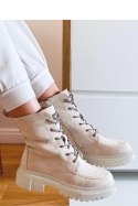Botki sznurowane zamszowe ROISIN BEIGE - Inello - 39 Botki sznurowane zamszowe ROISIN BEIGE - Inello - 39