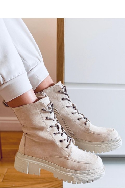 Botki sznurowane zamszowe ROISIN BEIGE - Inello - 39 Botki sznurowane zamszowe ROISIN BEIGE - Inello - 39
